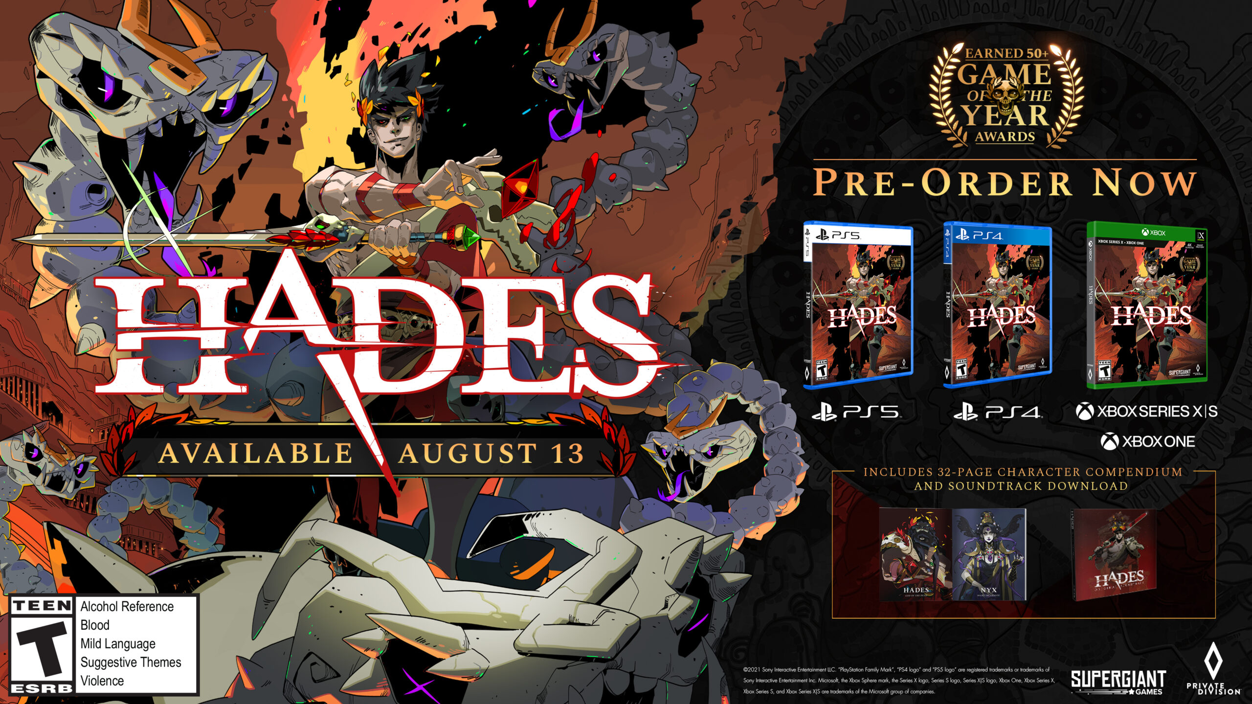 Hades Available Now for PlayStation® and Xbox Consoles - Private Division,  hades 2 launch date 